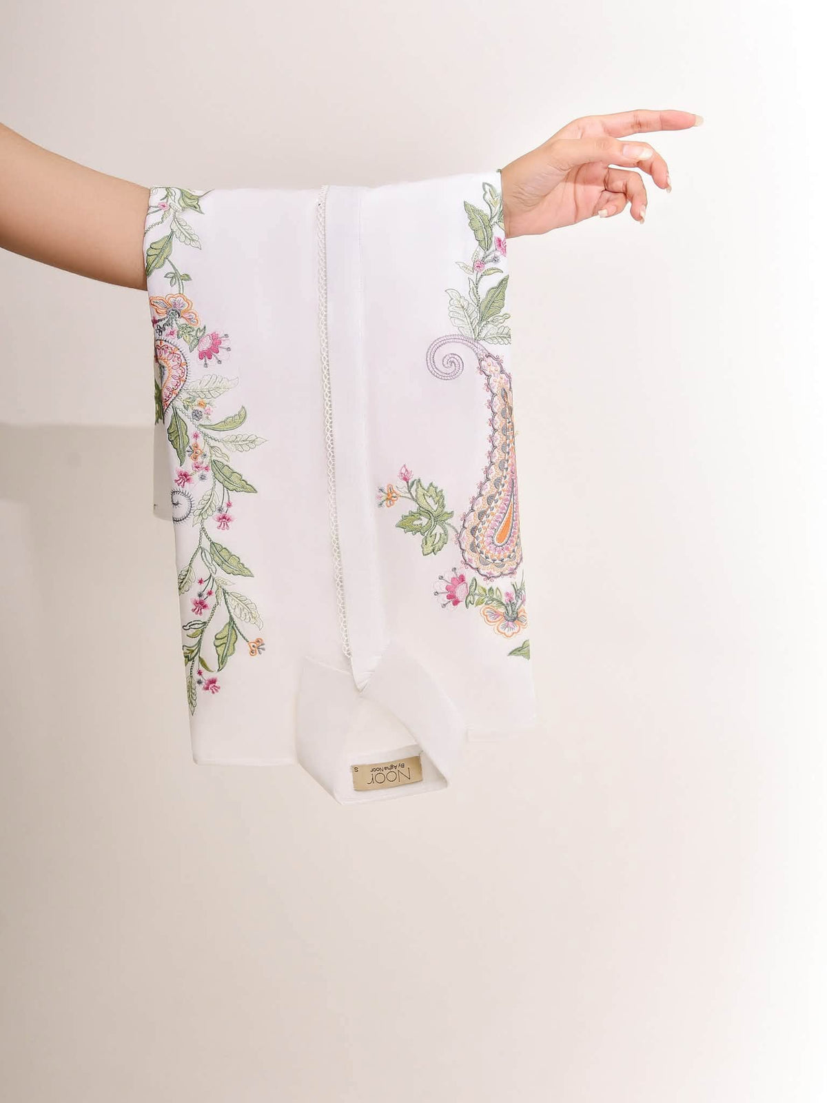 AGHANOOR WHITE LAWN EMBROIDERED SHIRT