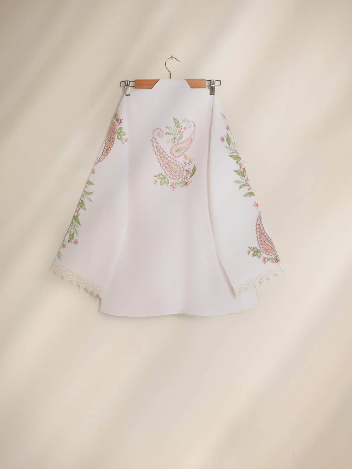 AGHANOOR WHITE LAWN EMBROIDERED SHIRT