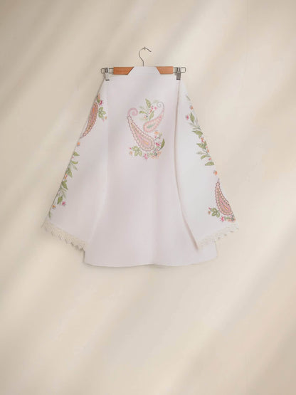 AGHANOOR WHITE LAWN EMBROIDERED SHIRT
