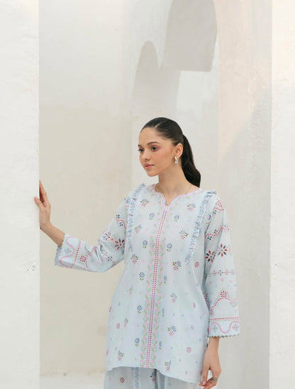 AGHANOOR EMBROIDERED CAMBRIC COTTON SHIRT