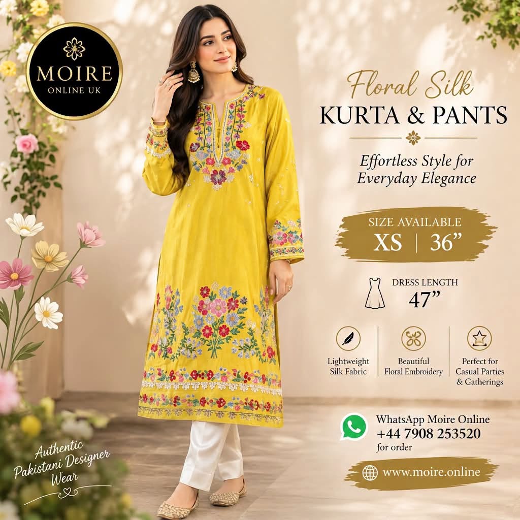 KHAADI EMBROIDERED SILK SHIRT PAIRED WITH PANTS
