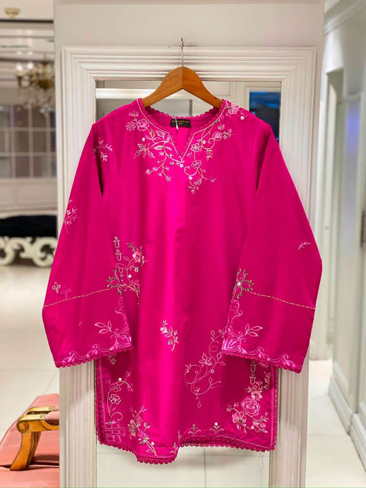 AGHANOOR EMBROIDERED CAMBRIC COTTON SHIRT
