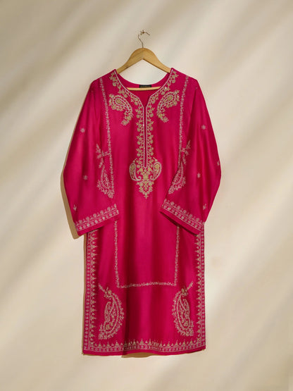 AGHANOOR 3 PIECE SILK  NET EMBROIDERED SUIT