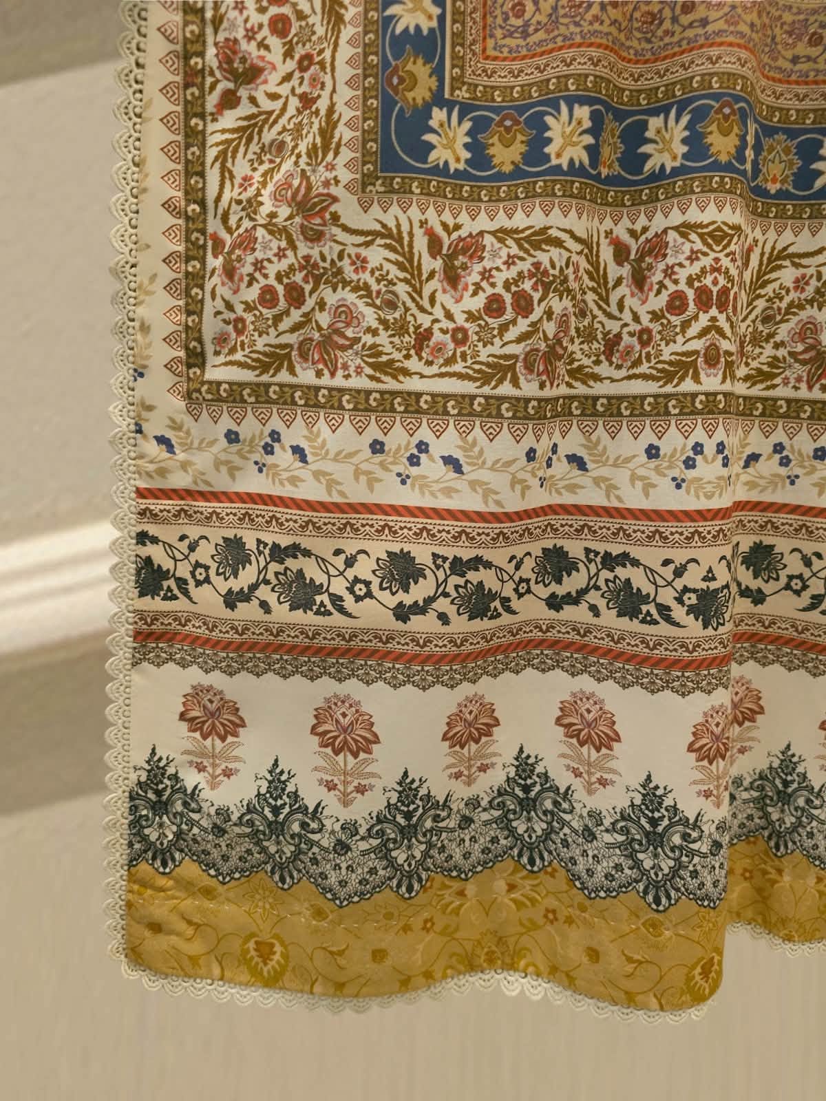 AGHANOOR CAMBRIC COTTON SHIRT & LAWN DUPATTA-Beige Multi