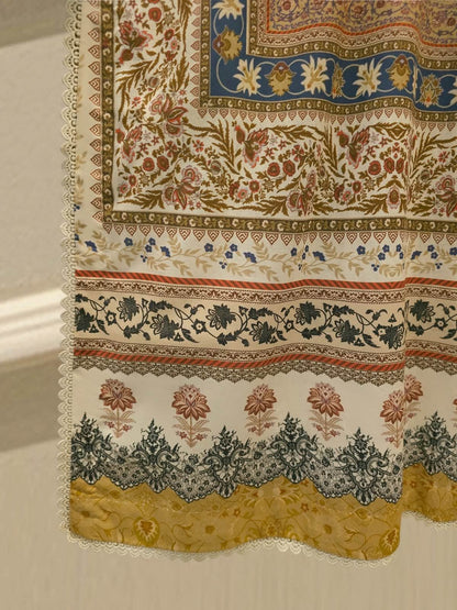 AGHANOOR CAMBRIC COTTON SHIRT & LAWN DUPATTA-Beige Multi