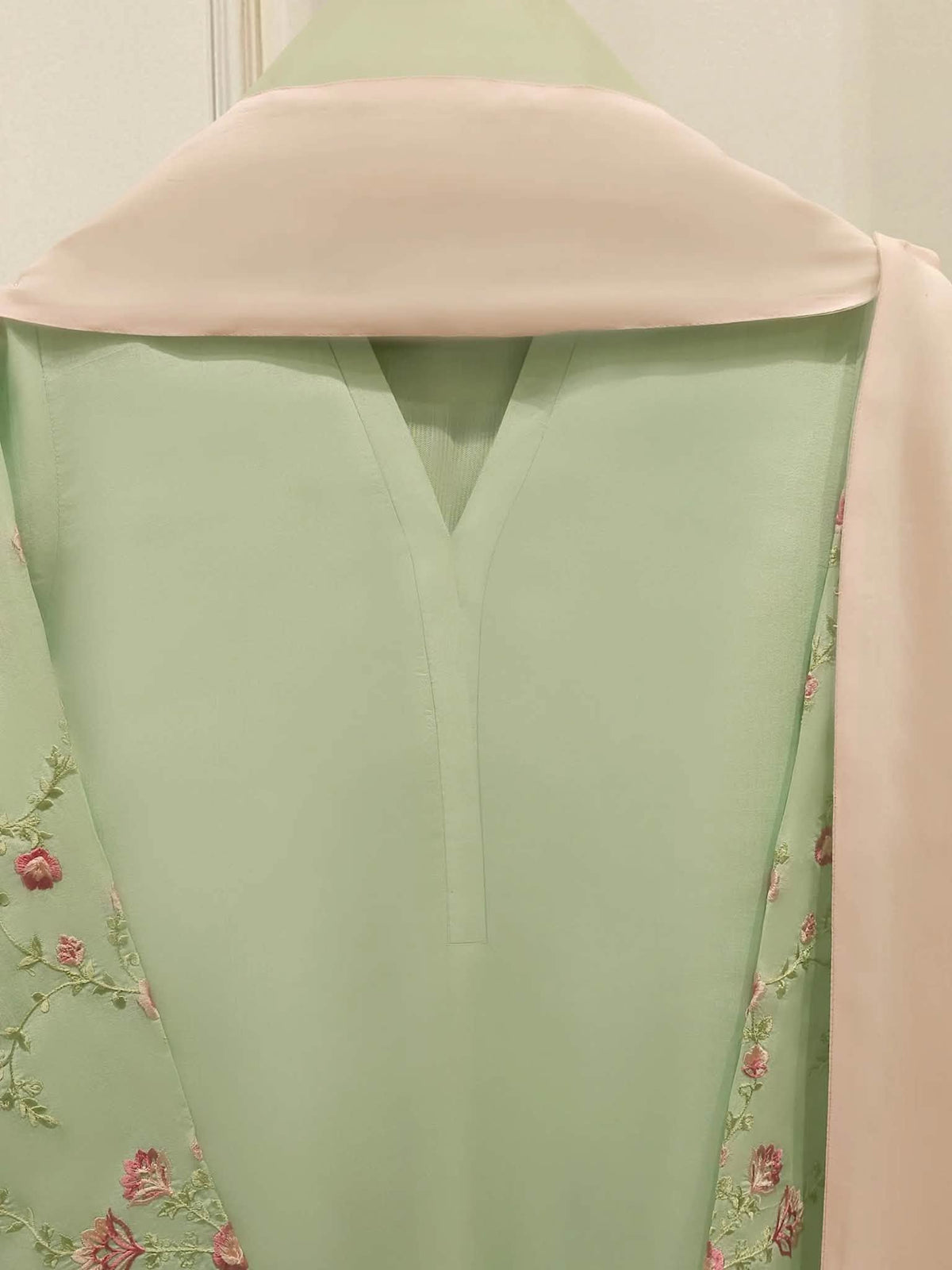 Aghanoor Embroidered Pure Khaadi Silk 3 Piece with Tulip Trouser-Pista Green
