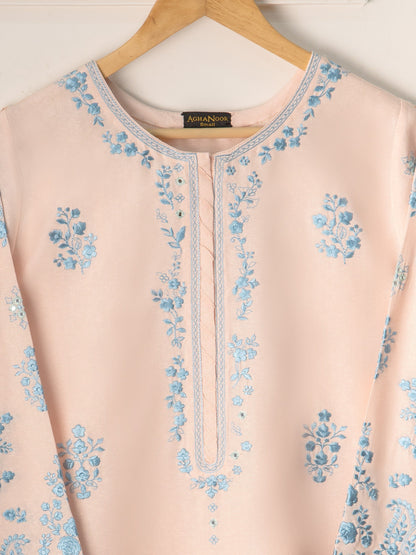 AGHANOOR TWO EMBROIDERED KARANDI SHIRT WITH DUPATTA