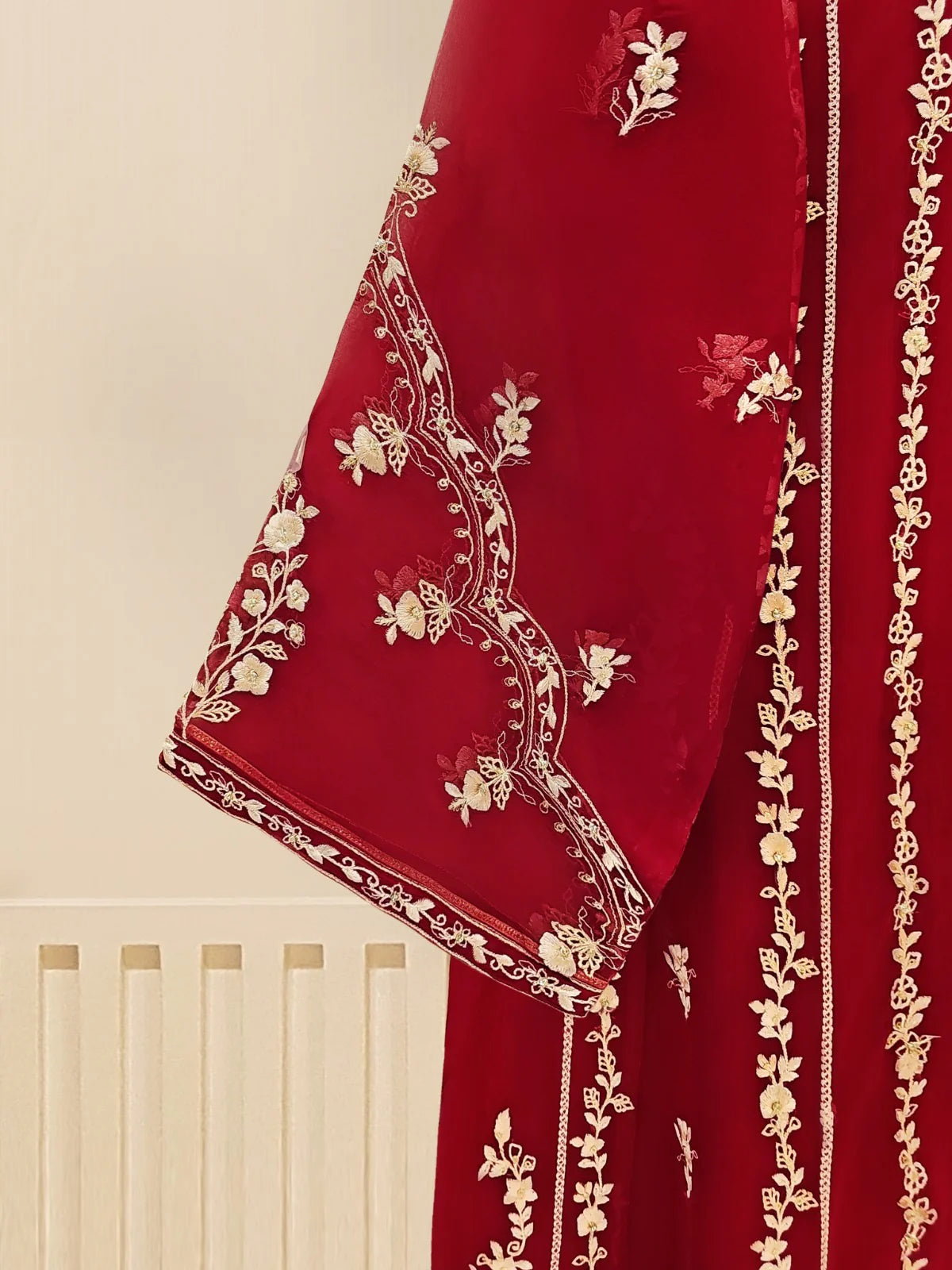 Aghanoor Pure Heavily Embroidered Chiffon 3 Piece Suit