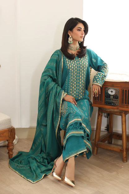 Charizma Embroidered Silk Jacquard 3 Piece Suit