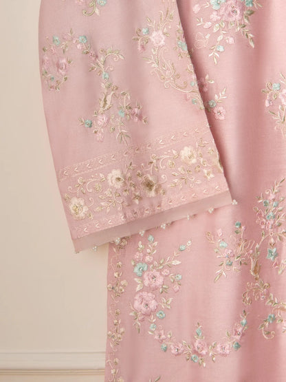 AGHANOOR 2 PIECE PURE SILK NET EMBROIDERED SUIT