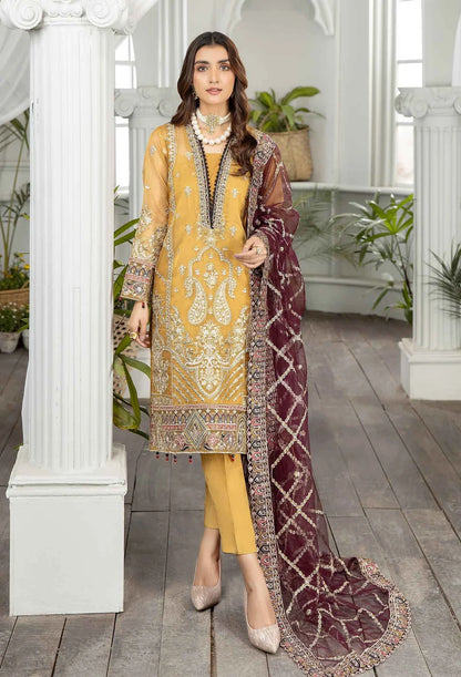 Adan's Libas Organza Embroidered 3 Piece Suit