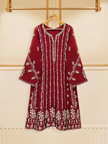 Aghanoor Pure Heavily Embroidered Chiffon 3 Piece Suit