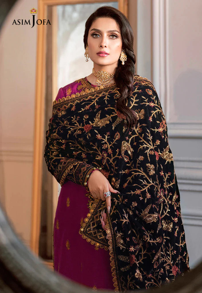 Asim Jofa Embroidered Raw Silk 3 piece Suit