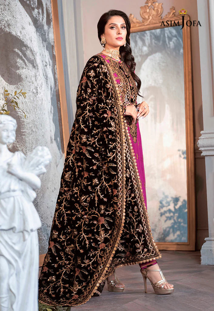 Asim Jofa Embroidered Raw Silk 3 piece Suit