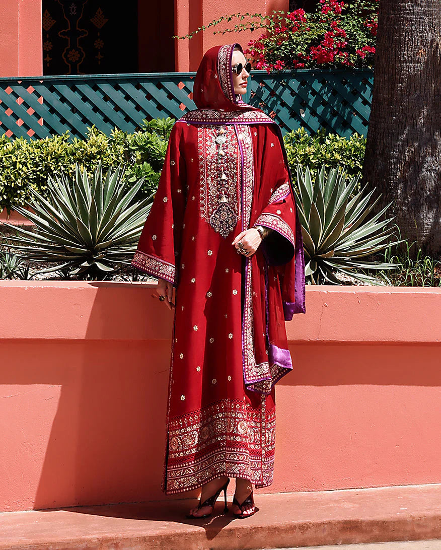 MUSHQ NUVERA RAW SILK EMBROIDERED 3 PIECE