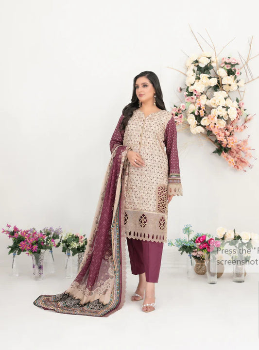 Tawakkal Fabrics Alhena Embroidered Lawn 3 Piece