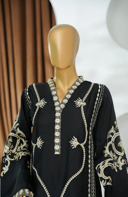 AMNA KHADIJA LUXE SILK EMBROIDERED CO-ORDS-BLACK