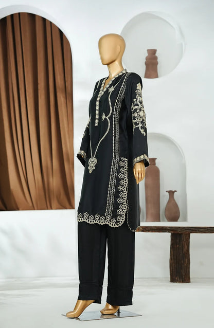AMNA KHADIJA LUXE SILK EMBROIDERED CO-ORDS-BLACK