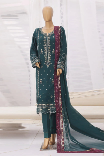 Sada-E-Noor Embroidered Chiffon 3 Piece-Teal