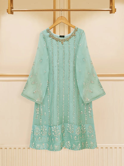 AGHANOOR 3 PIECE 100% PURE CHIFFON EMBROIDERED SUIT