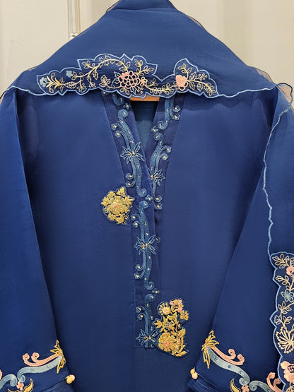 Aghanoor Heavily Embroidered Organza 3 Piece Suit