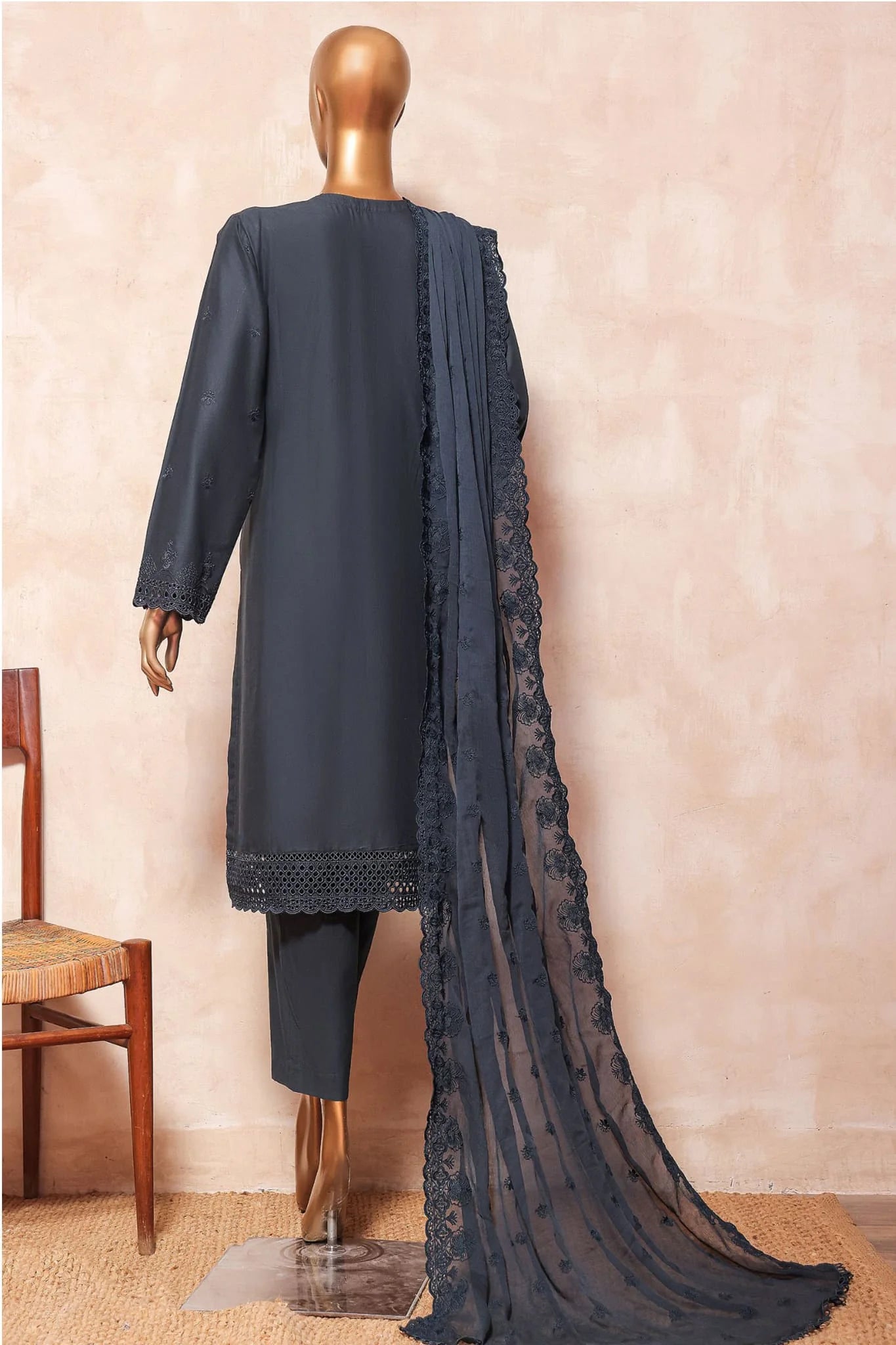 Sadabahar Chikankari Embroidered 3 Piece Suit