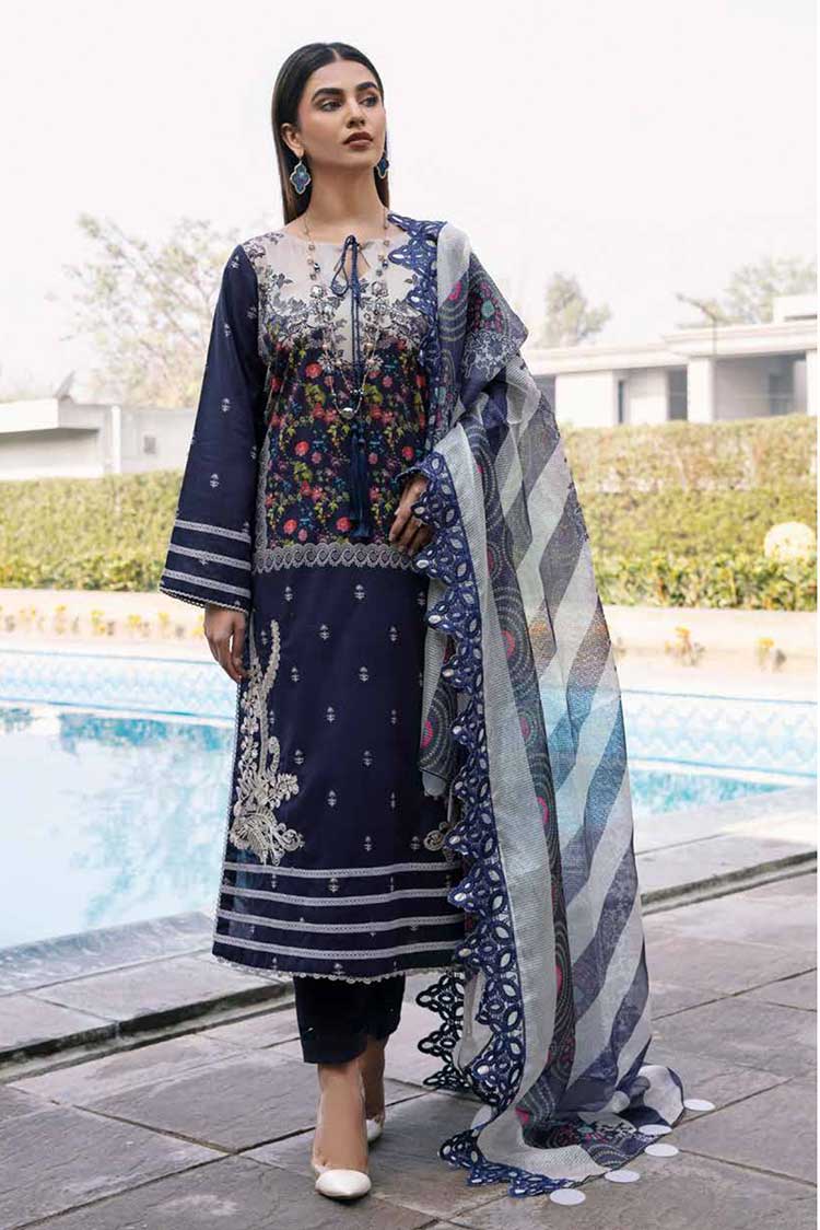 Charizma Lawn with Embroidered Cotton Net Dupatta-AG-02