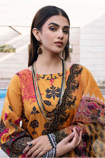 Charizma Lawn with Embroidered Cotton Net Dupatta-AG-06