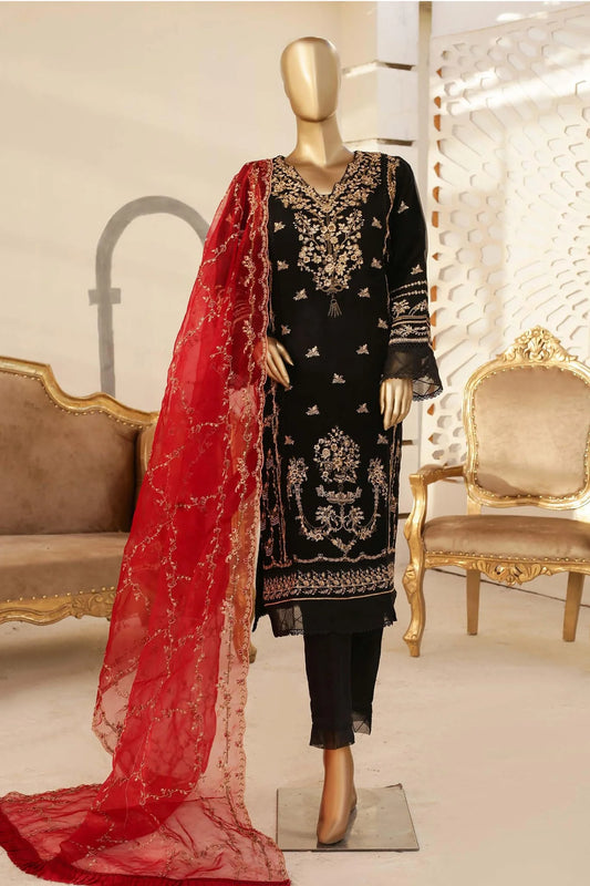 Bin Saeed Stitched Embroidered Chiffon 3 Piece