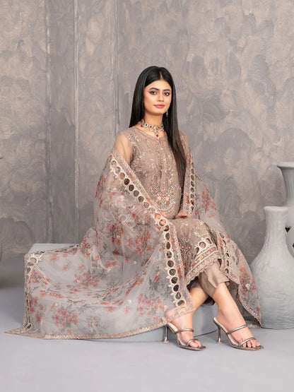 Tawakkal Dilkash Heavily Embroidered Organza 3 Piece