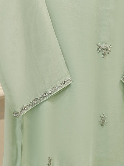 AGHANOOR COTTON NET EMB SUIT WITH CHIFFON DUPATTA