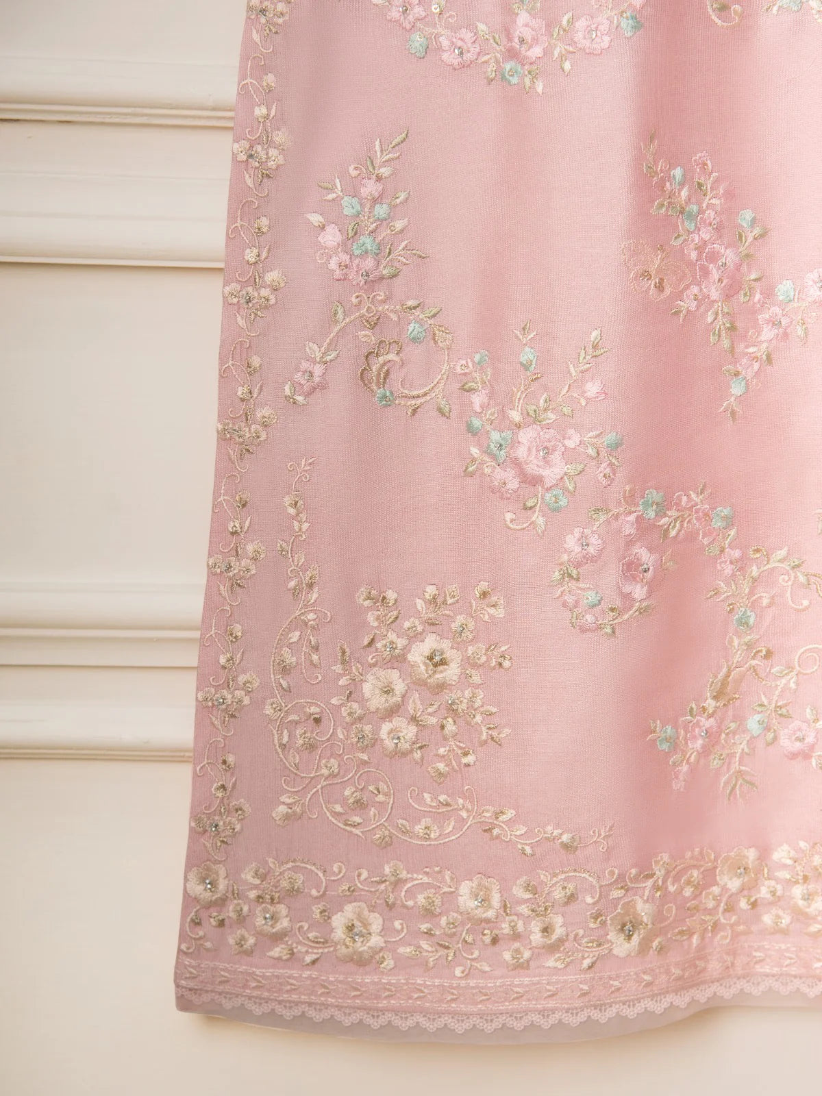 AGHANOOR 2 PIECE PURE SILK NET EMBROIDERED SUIT