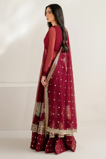 Jazmin Pakistani Chiffon Designer Wear-Maroon