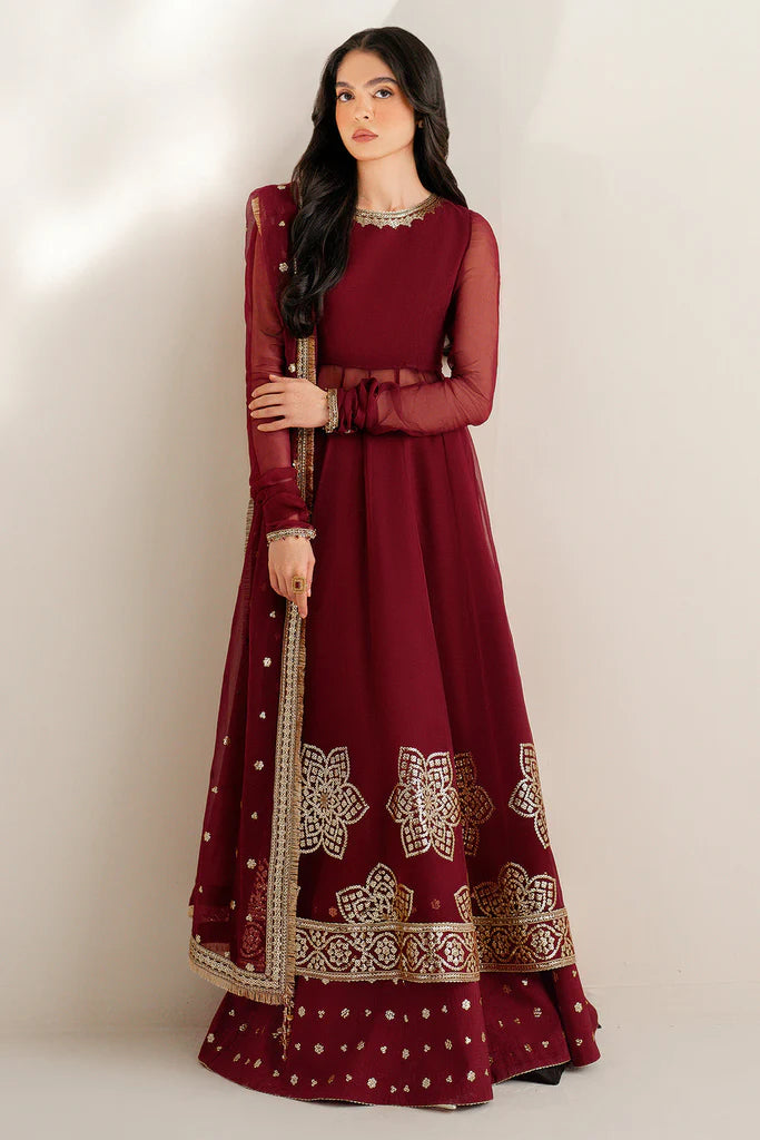 Jazmin Pakistani Chiffon Designer Wear-Maroon
