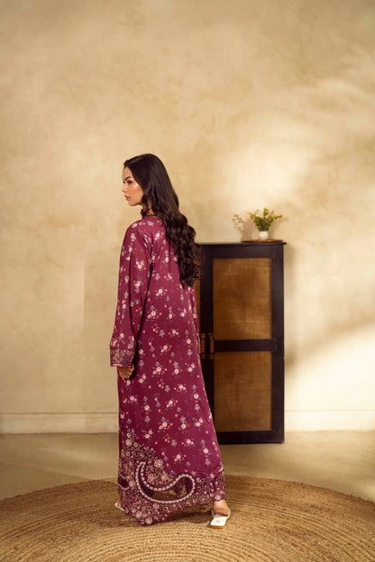 Guzel Embroidered & Printed Kaftan with Trouser-Veira-Nyra