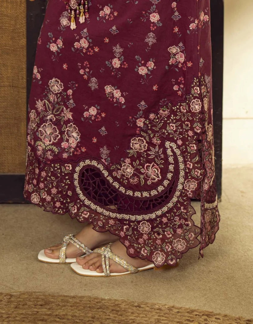Guzel Embroidered & Printed Kaftan with Trouser-Veira-Nyra