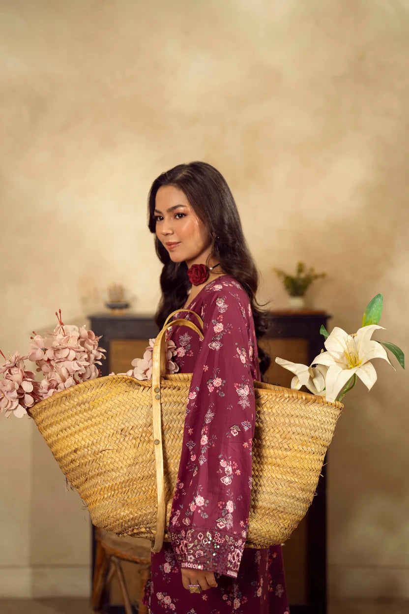 Guzel Embroidered & Printed Kaftan with Trouser-Veira-Nyra