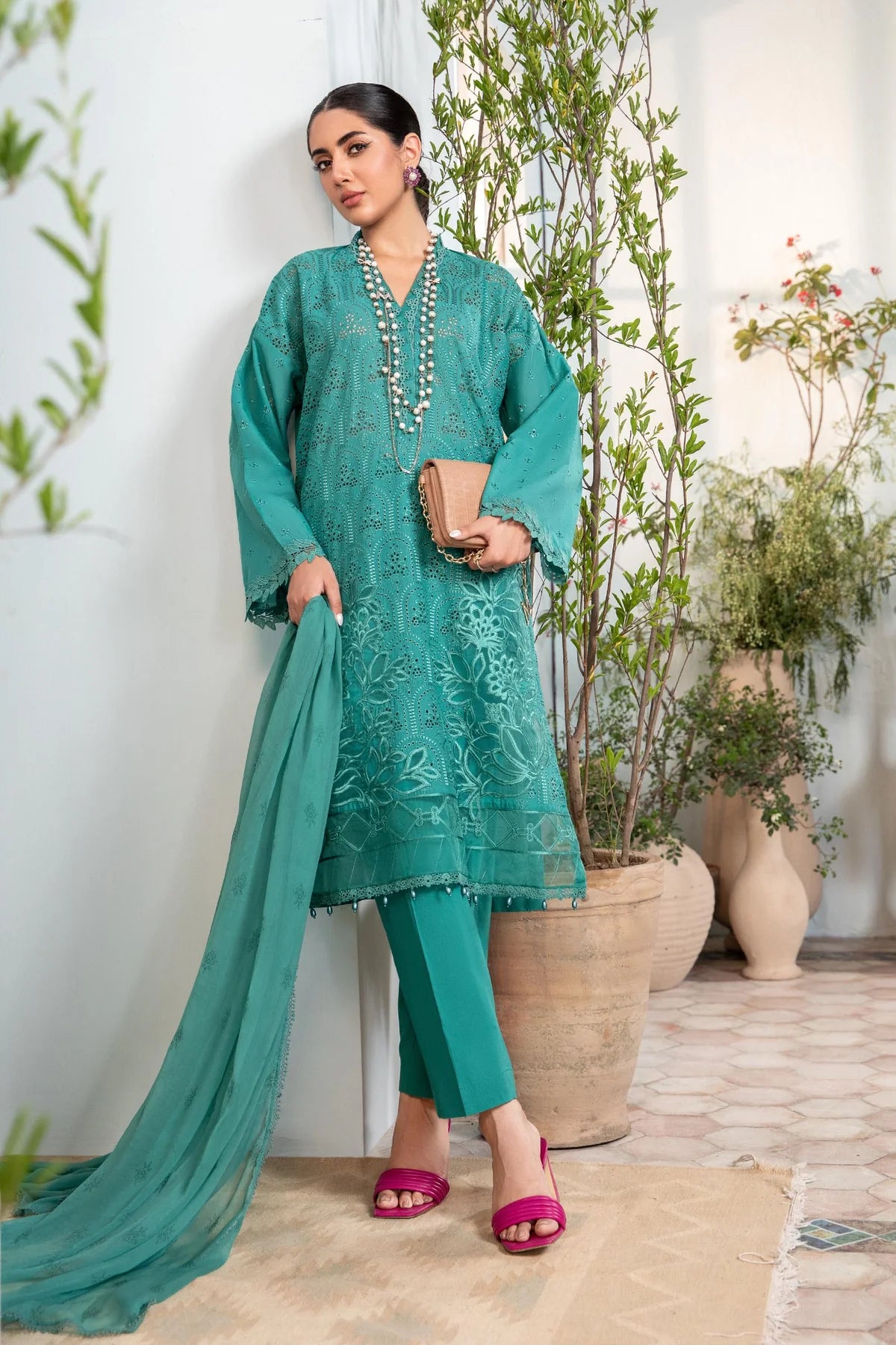 MARIA B. LUXURY EMBROIDERED CHIKANKARI LAWN 3 PIECE SUIT