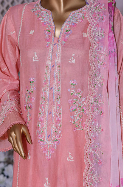 Bin Saeed Dhagakari Cutwork & Embroidered 3 Piece Suit