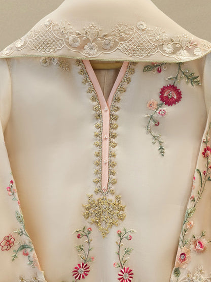 Aghanoor Embroidered Organza 3 Piece Suit