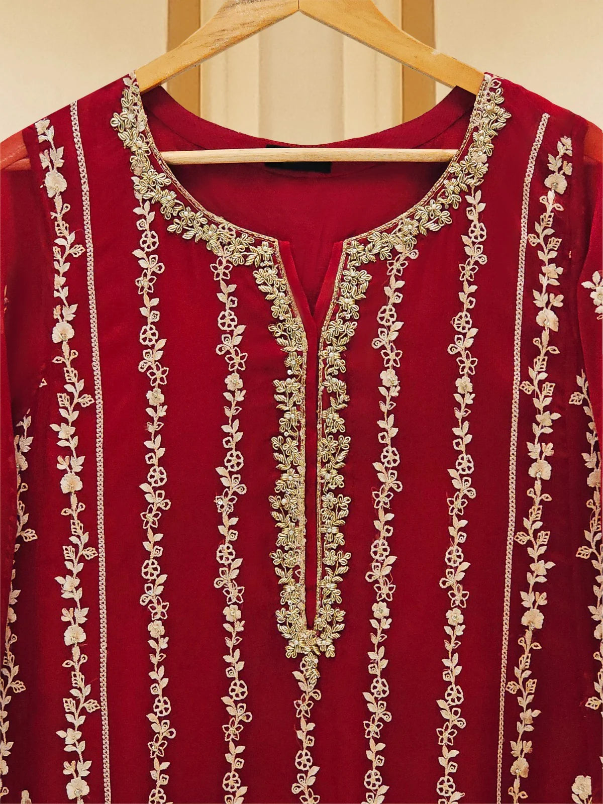 Aghanoor Pure Heavily Embroidered Chiffon 3 Piece Suit