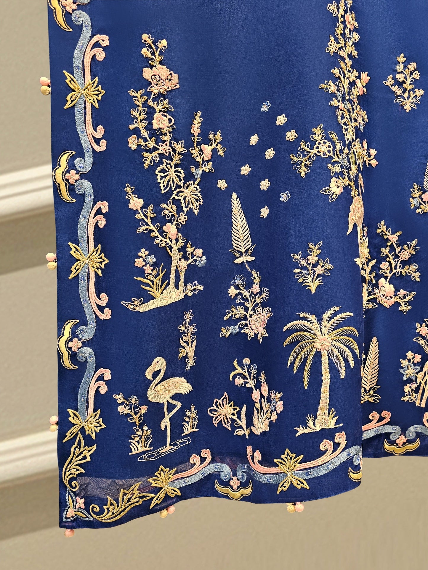Aghanoor Heavily Embroidered Organza 3 Piece Suit