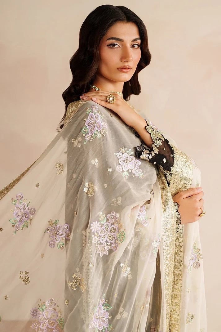 Farasha Black Chiffon "Gold Shadow" Formals
