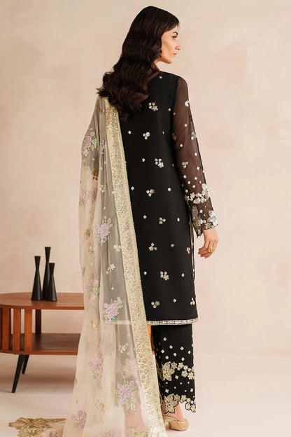 Farasha Black Chiffon "Gold Shadow" Formals