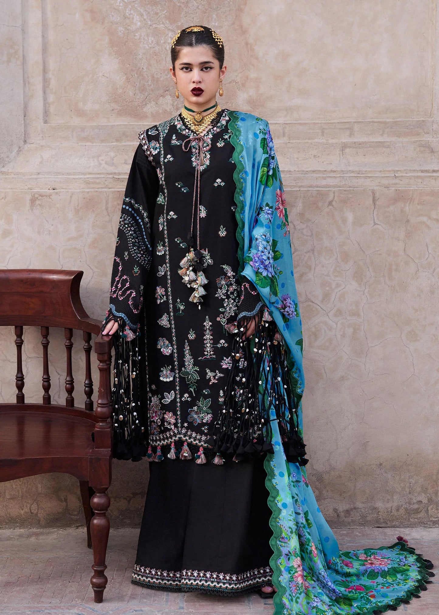 Hussain Rehar Embroidered Luxury Lawn 3 Piece- Arzo