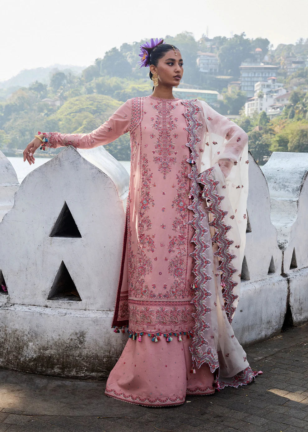 Hussain Rehar Embroidered Luxury Lawn 3 Piece- Peaar