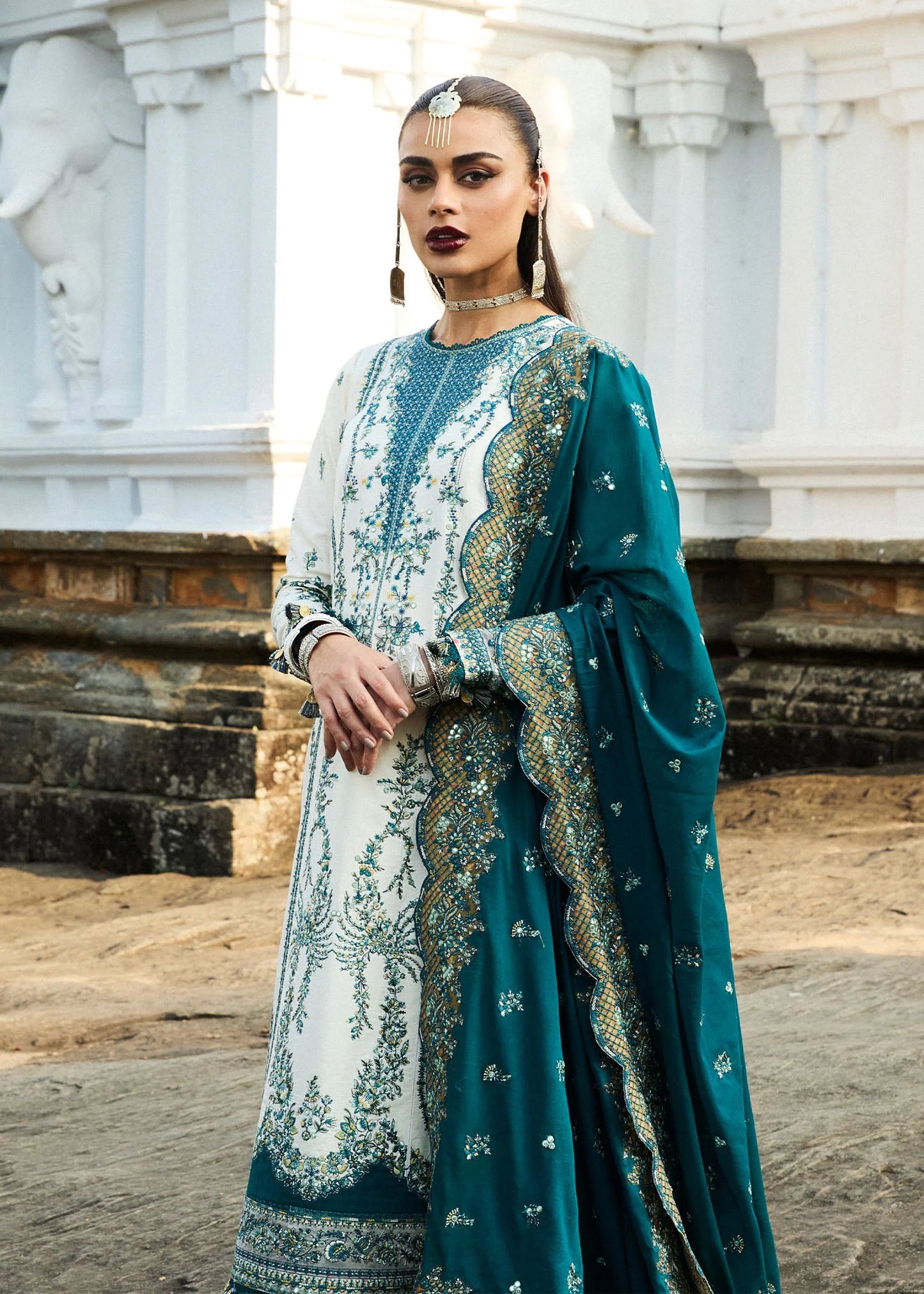 Hussain Rehar Embroidered Luxury Lawn 3 Piece-Veil