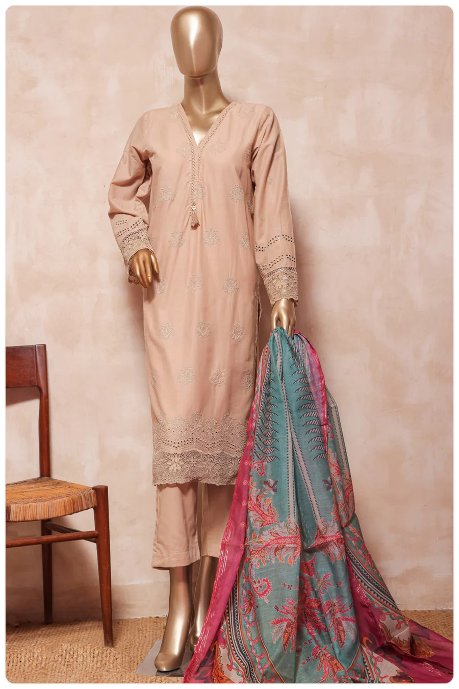 Sadabahar Embroidered Chikankari Pret Lawn 3 Piece Suit