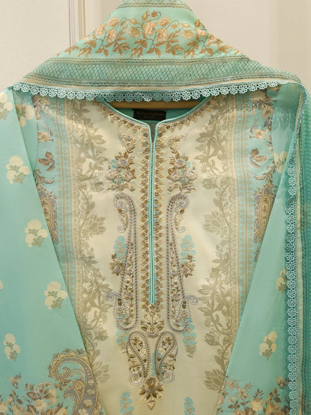 AGHANOOR DIGITAL EMBROIDERED LAWN SHIRT WITH DUPATTA