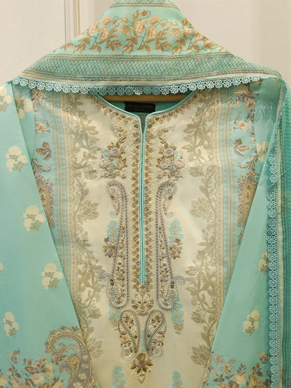 AGHANOOR DIGITAL EMBROIDERED LAWN SHIRT WITH DUPATTA